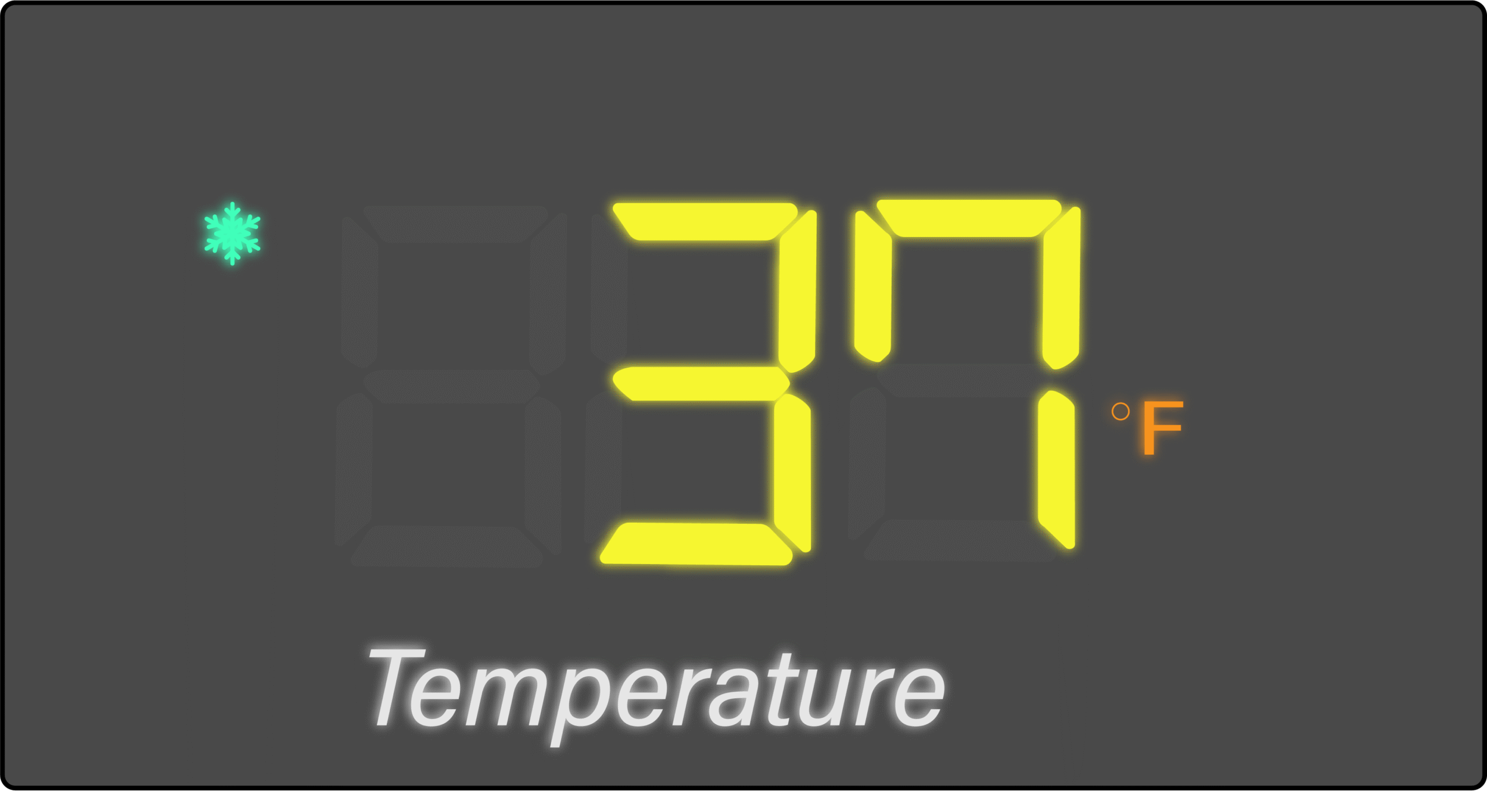 Temperature controller showing 37